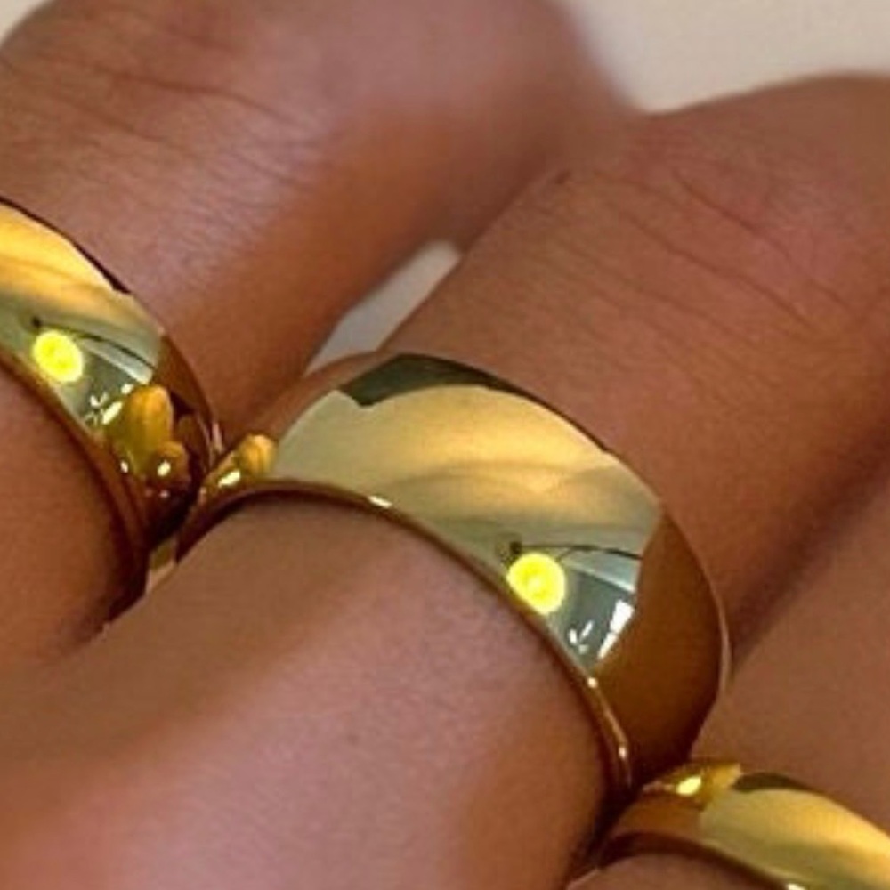 8k yellow gold filled 8mm cigar band ring size 8